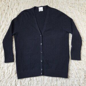 Allude V Neck Knit Cardigan 100 Cashemere - Black | Large